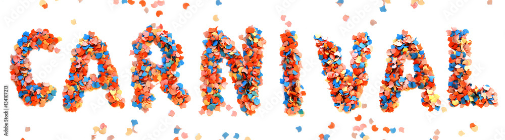 Carnival colorful confetti letter