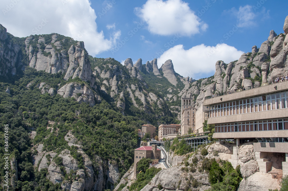 exterior of the Montserrat Benedictine Monastery, near Barcelona, Catalonia, Spain