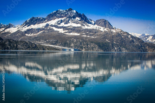 Alaskan reflections, picture of an Alaskan mountain reflecting in the fjord's waters