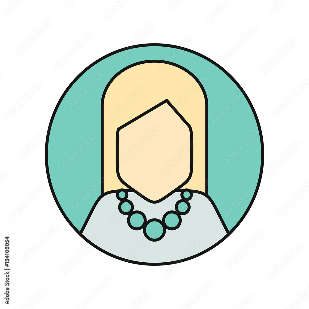 Obraz premium Young Woman Private Avatar Icon