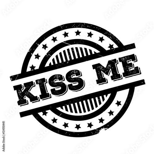Kiss Me rubber stamp. Grunge design with dust scratches. Effects can be easily removed for a clean, crisp look. Color is easily changed.