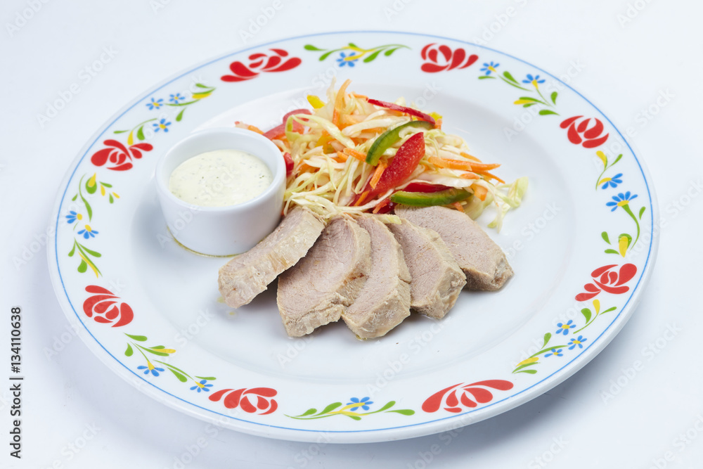 meat with salad meat with salad