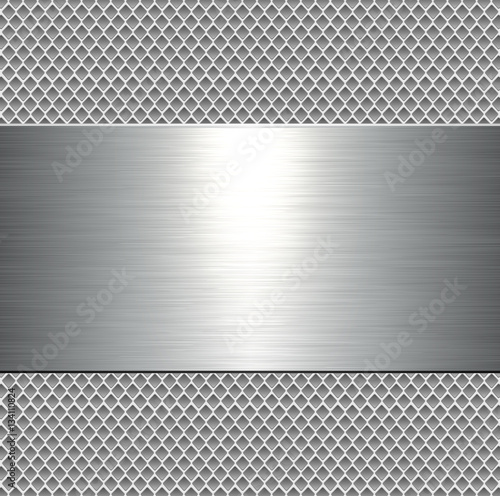 Metallic background, metal plate texture - vector polished metal