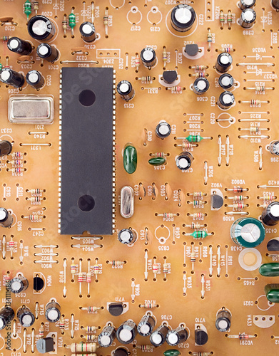 The printed circuit board of electronic devices photo