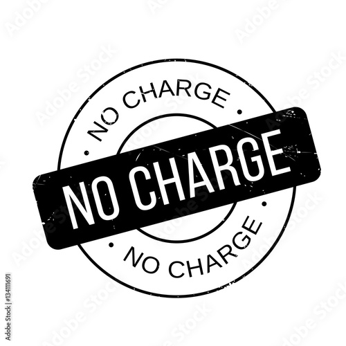 No Charge rubber stamp. Grunge design with dust scratches. Effects can be easily removed for a clean, crisp look. Color is easily changed.