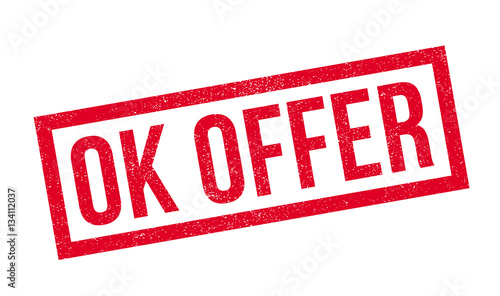 Ok Offer rubber stamp. Grunge design with dust scratches. Effects can be easily removed for a clean, crisp look. Color is easily changed.