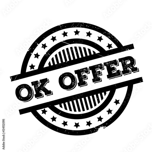 Ok Offer rubber stamp. Grunge design with dust scratches. Effects can be easily removed for a clean, crisp look. Color is easily changed.