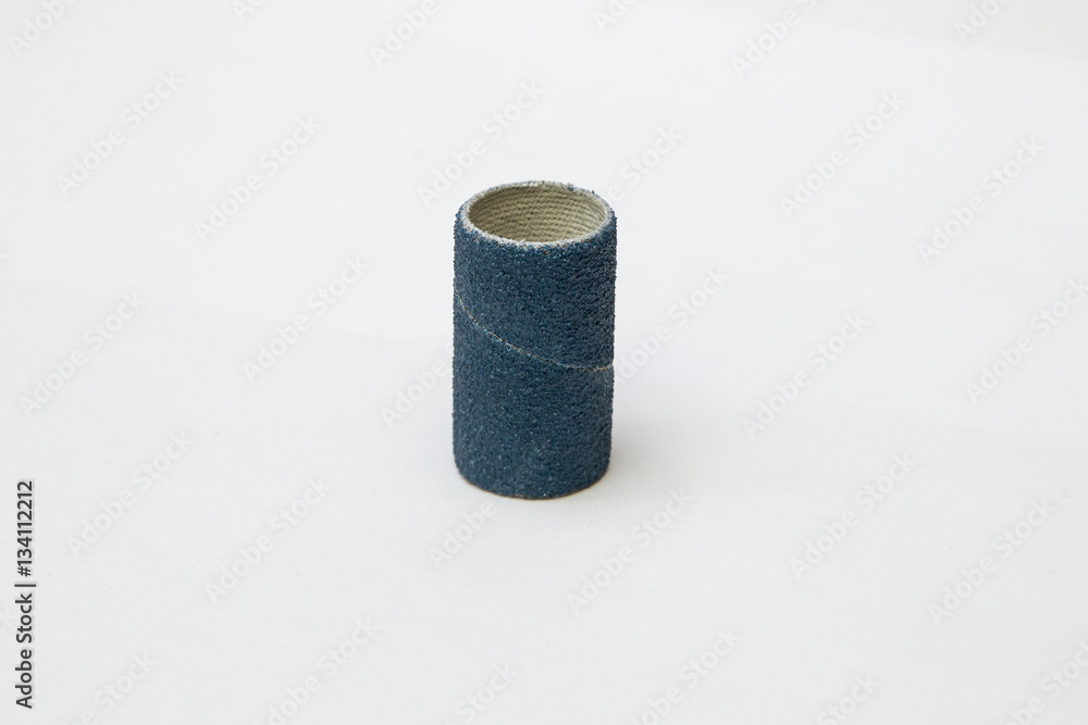 Blue sandpaper spiral band isolated