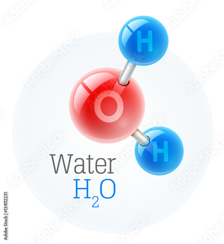 Chemistry model of molecule water scientific elements