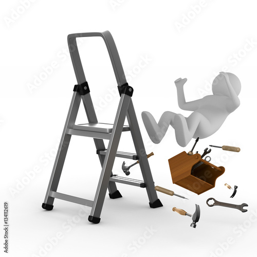man falls from ladder on wh...