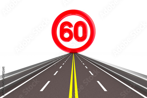 sign restriction speed. Iso...