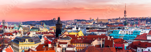 Beautiful Sunset in Prague, Czech Republic. photo