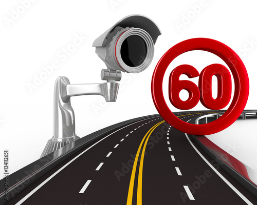 sign restriction speed. Iso...