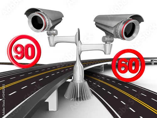 sign restriction speed. Iso...