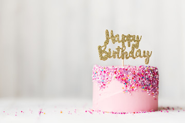 Pink birthday cake
