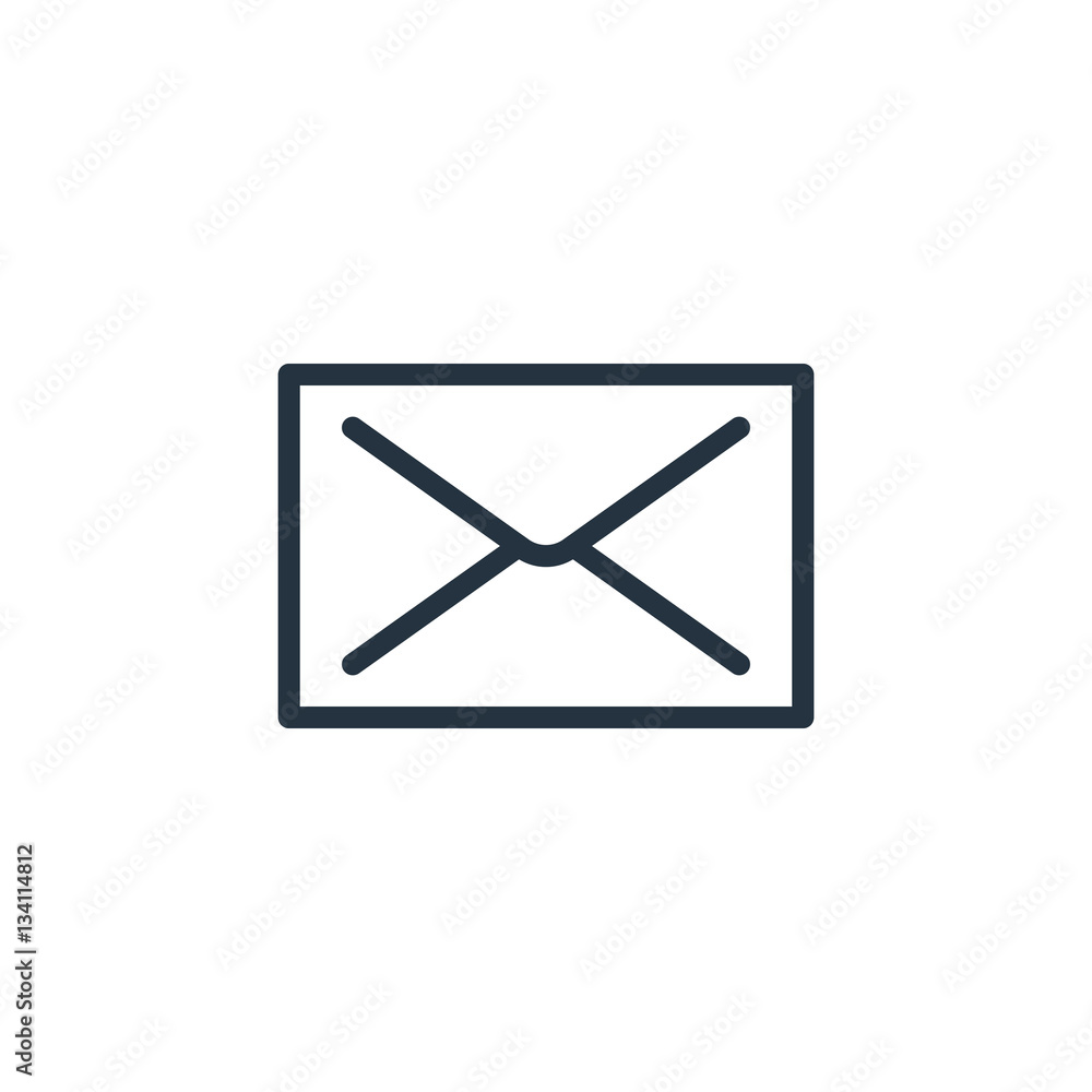 envelope web thin line icon on white background; minimalistic o envelope web thin line icon on white background; minimalistic o