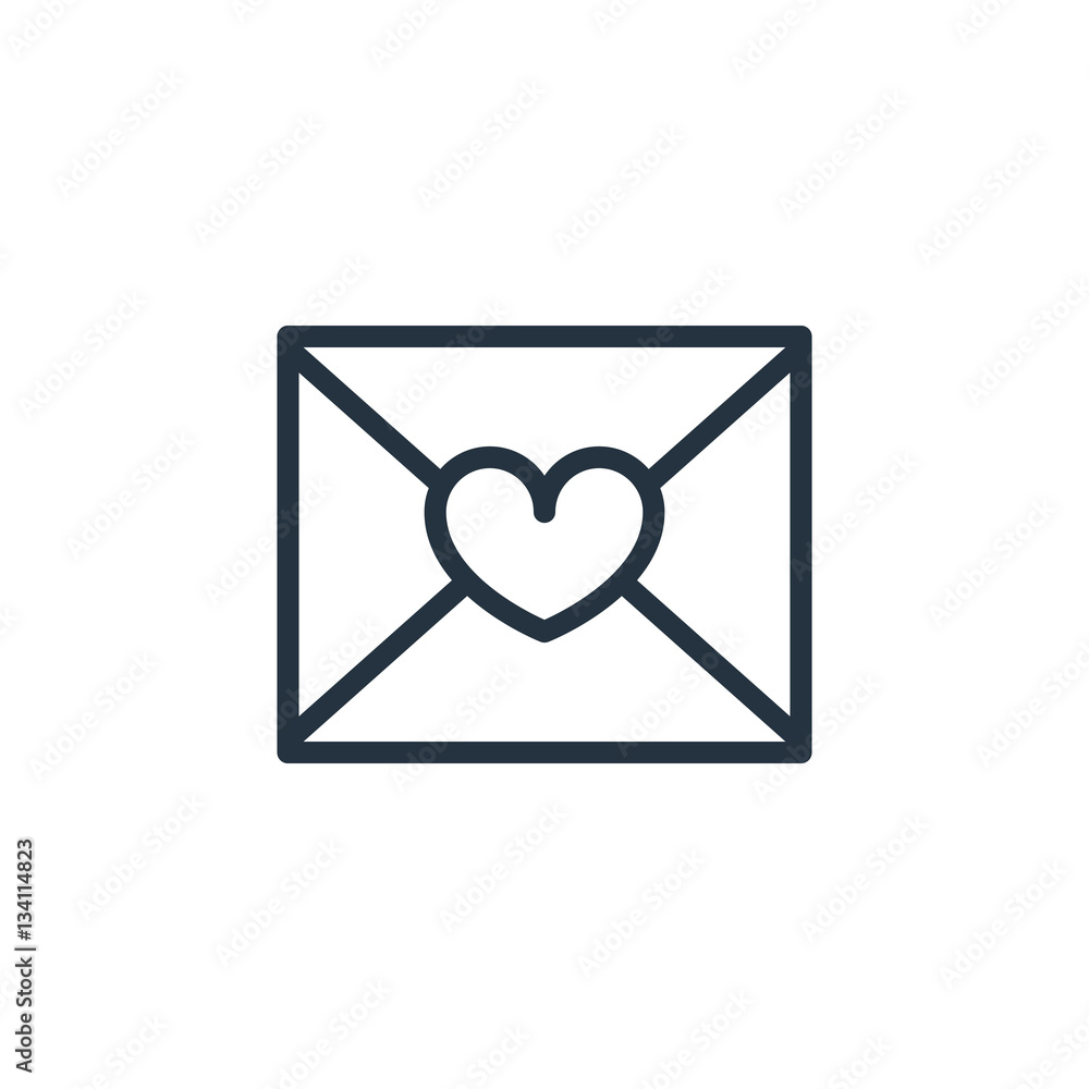 envelope web thin line icon on white background; minimalistic o envelope web thin line icon on white background; minimalistic o