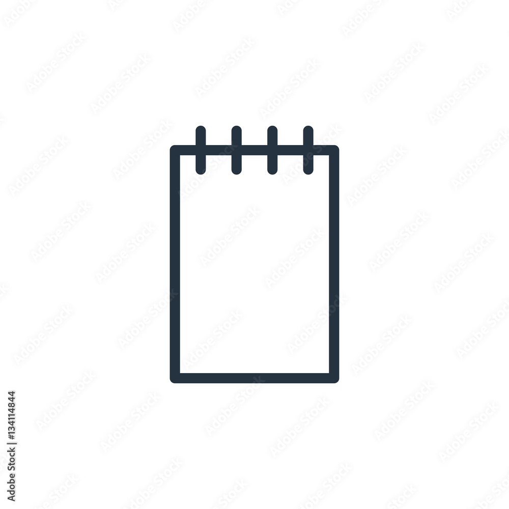 notepad web thin line icon on white background; minimalistic of notepad web thin line icon on white background; minimalistic of