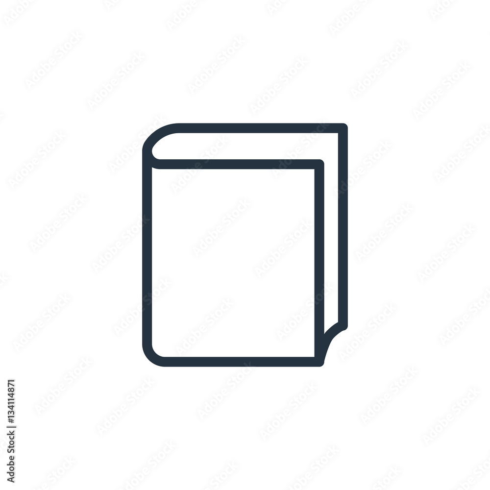 book web thin line icon on white background;  minimalistic offic