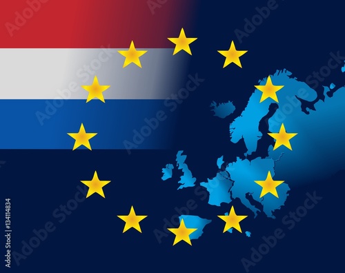 EU and flag of the Netherlands