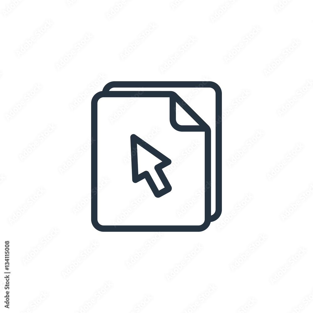 document, paper, blank web thin line icon on white background; document, paper, blank web thin line icon on white background;