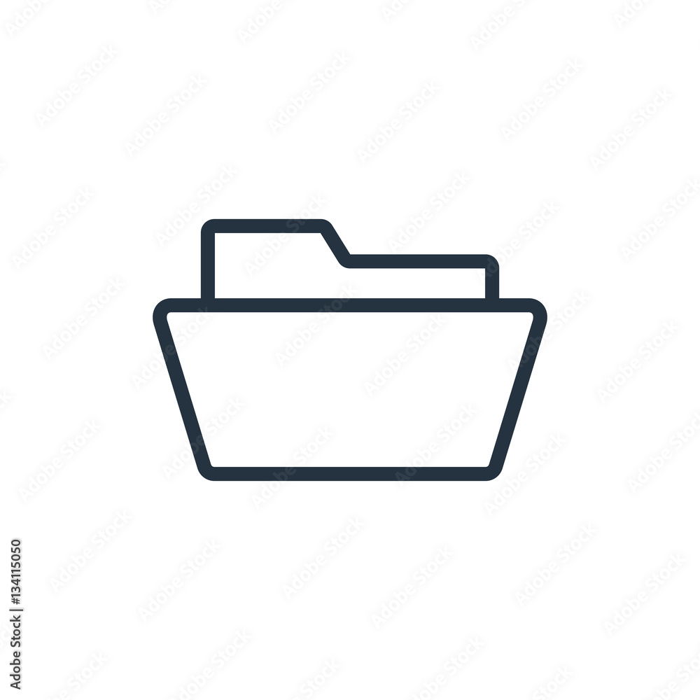 folder web thin line icon on white background; minimalistic off folder web thin line icon on white background; minimalistic off