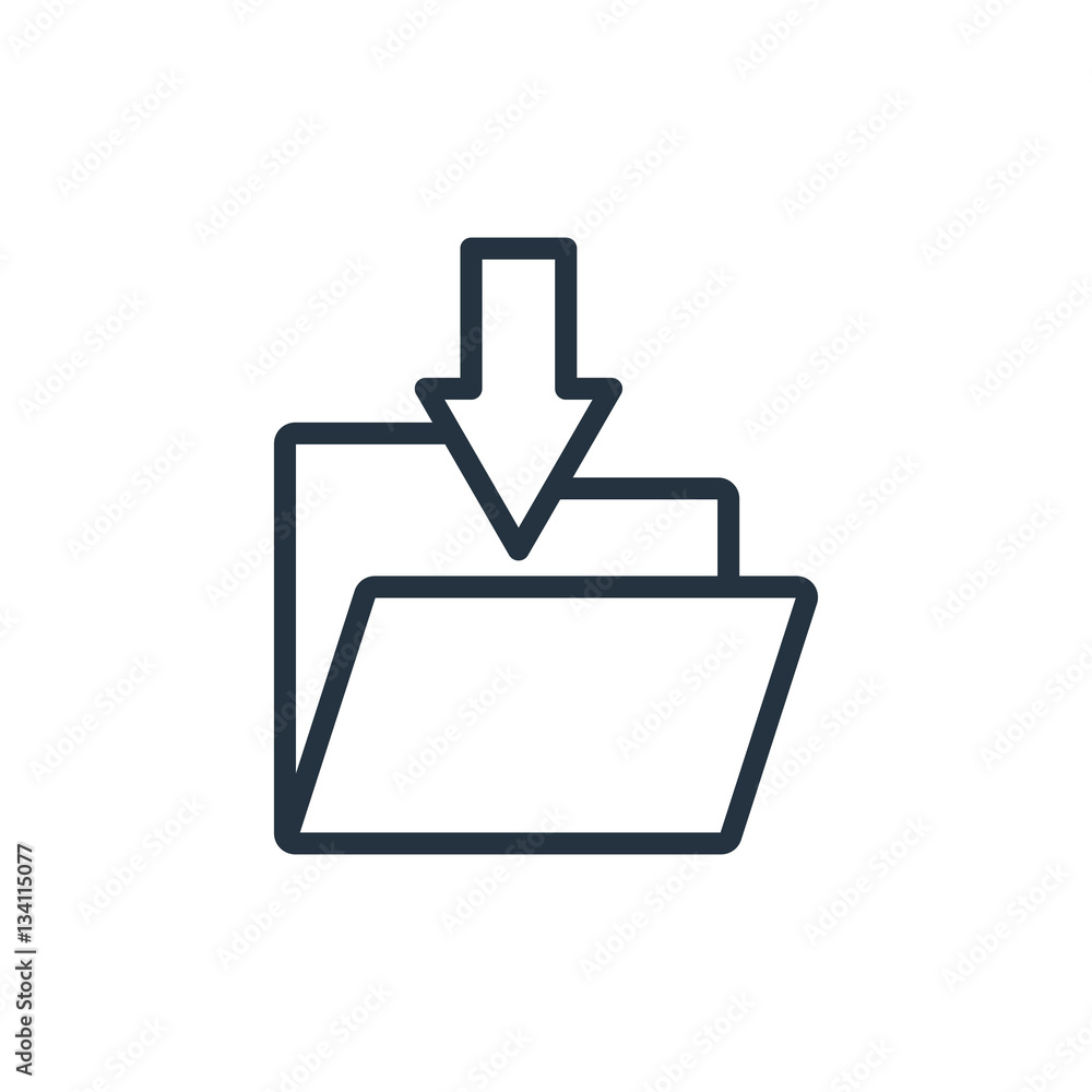 folder web thin line icon on white background; minimalistic off folder web thin line icon on white background; minimalistic off