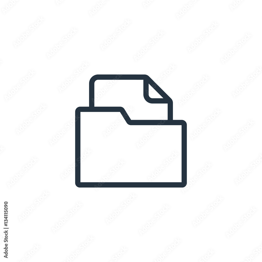folder web thin line icon on white background; minimalistic off folder web thin line icon on white background; minimalistic off