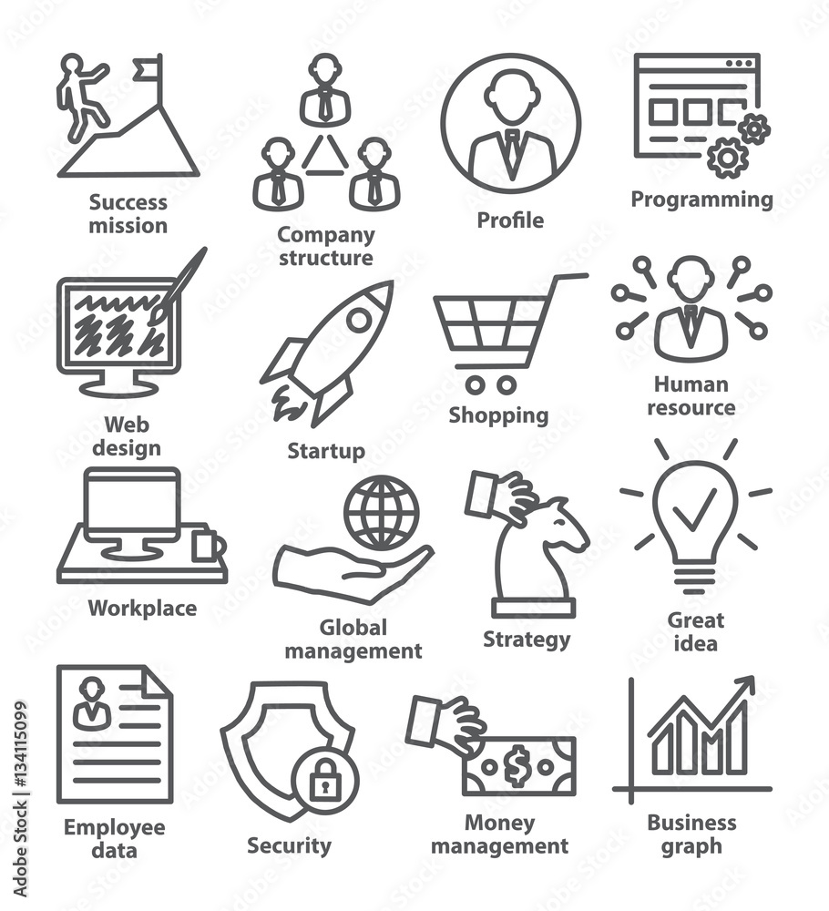 Business management icons in line style. Pack 29. Business management icons in line style. Pack 29.