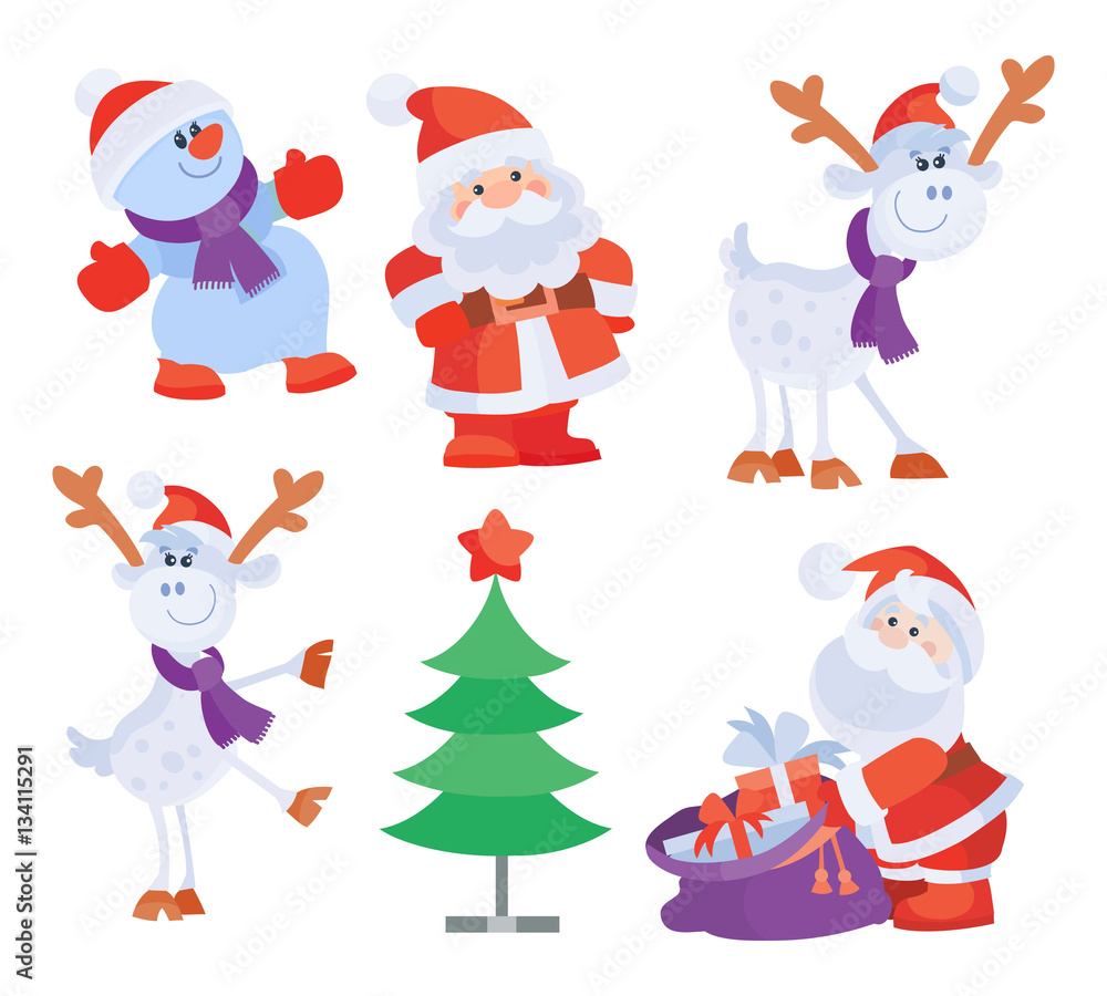 Set Objects for Creation Christmas Greeting Card Set Objects for Creation Christmas Greeting Card