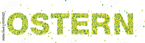 Konfetti Schriftzug Ostern