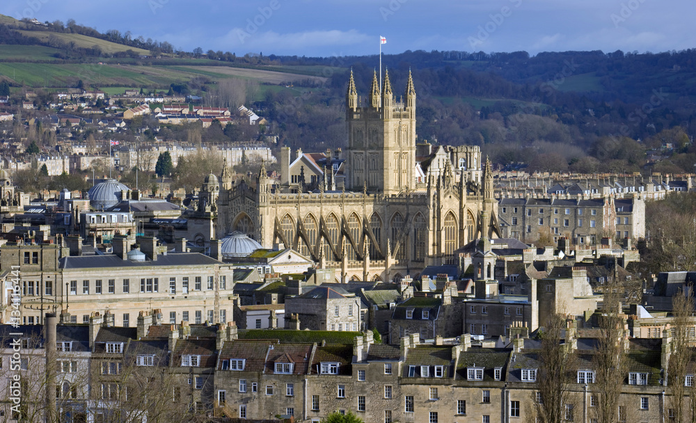 High view of Bath Abbey