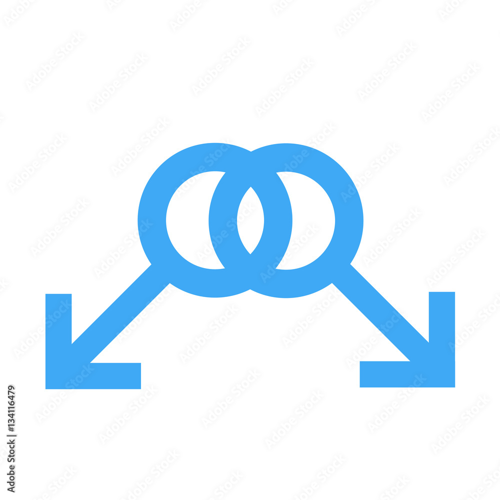 Sex homosexual connected symbol. Gender man symbol. Male abstract symbol. Vector Illustration Sex homosexual connected symbol. Gender man symbol. Male abstract symbol. Vector Illustration