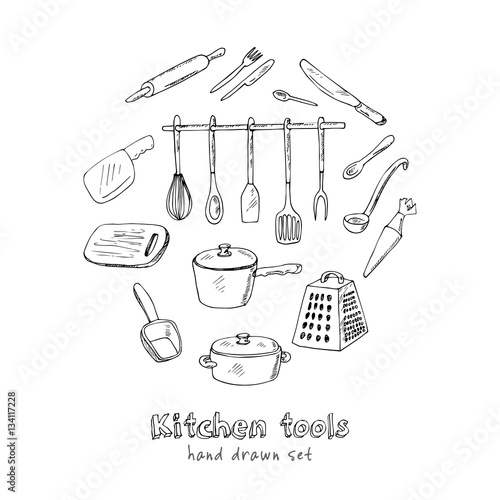 Doodle Kitchen tool collection - vector illustration