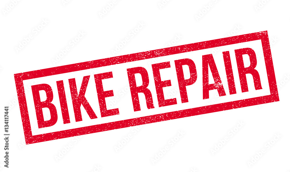Bike Repair rubber stamp. Grunge design with dust scratches. Effects can be easily removed for a clean, crisp look. Color is easily changed.