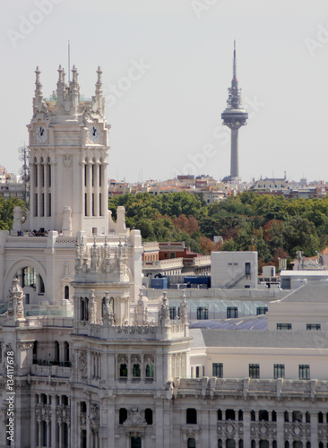 Madrid cityscape with some emblematic buildings