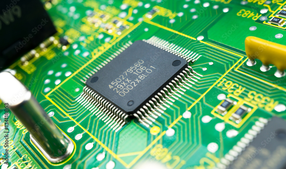 Microchip auf Leiterplatte Microchip auf Leiterplatte