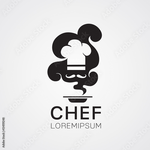 Vector of chef cooking with smoke