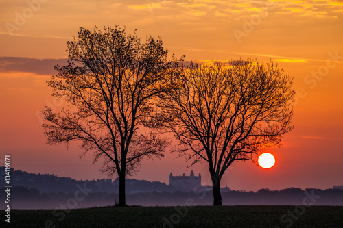 Canvas Print Bratislava sunrise