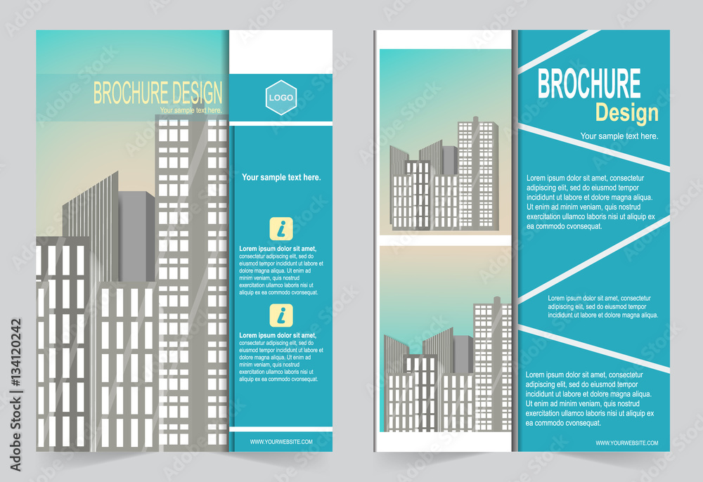 Brochure template flyer design blue  template