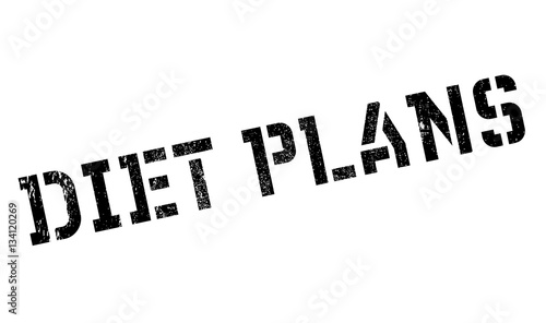 Diet Plans rubber stamp. Grunge design with dust scratches. Effects can be easily removed for a clean, crisp look. Color is easily changed.