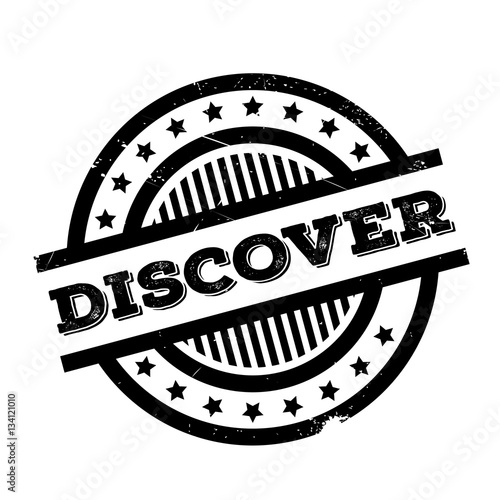 Discover rubber stamp. Grunge design with dust scratches. Effects can be easily removed for a clean, crisp look. Color is easily changed.