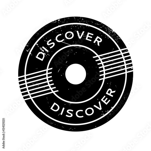 Discover rubber stamp. Grunge design with dust scratches. Effects can be easily removed for a clean, crisp look. Color is easily changed.