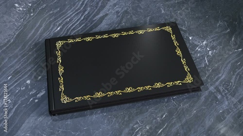 Video album opening. Three animated books. Books is opening to the front page. Inside animation: Three Animations of books in different colours, Colour - separate masks and 3D trackers, Cover title: W