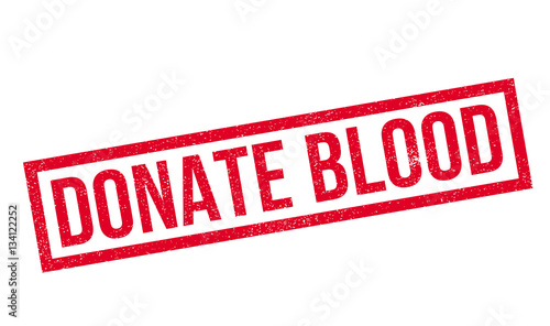 Donate Blood rubber stamp. Grunge design with dust scratches. Effects can be easily removed for a clean, crisp look. Color is easily changed.