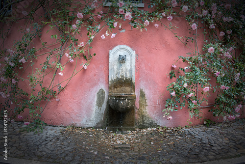 Photography Old traditional drinking fountain in Rome known as Nasone placed in the Rome Ros