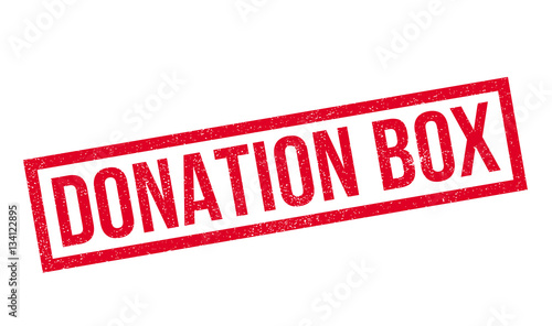 Donation Box rubber stamp. Grunge design with dust scratches. Effects can be easily removed for a clean, crisp look. Color is easily changed.