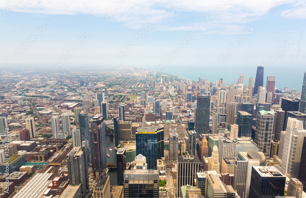 Panorama view of downtown Chicago