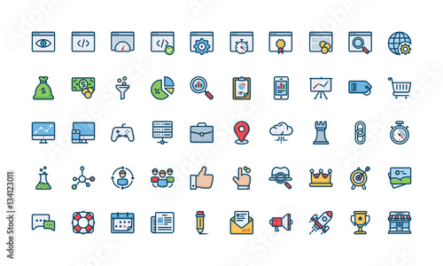 Search engine optimisation icon set
