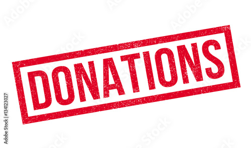 Donations rubber stamp. Grunge design with dust scratches. Effects can be easily removed for a clean, crisp look. Color is easily changed.